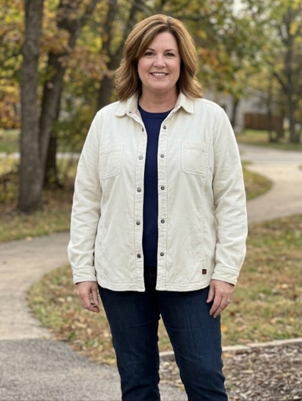 WOOLRICH Women's Size XL Creamā Corduroy Fleece Lined Jacket Shacket Cabincore